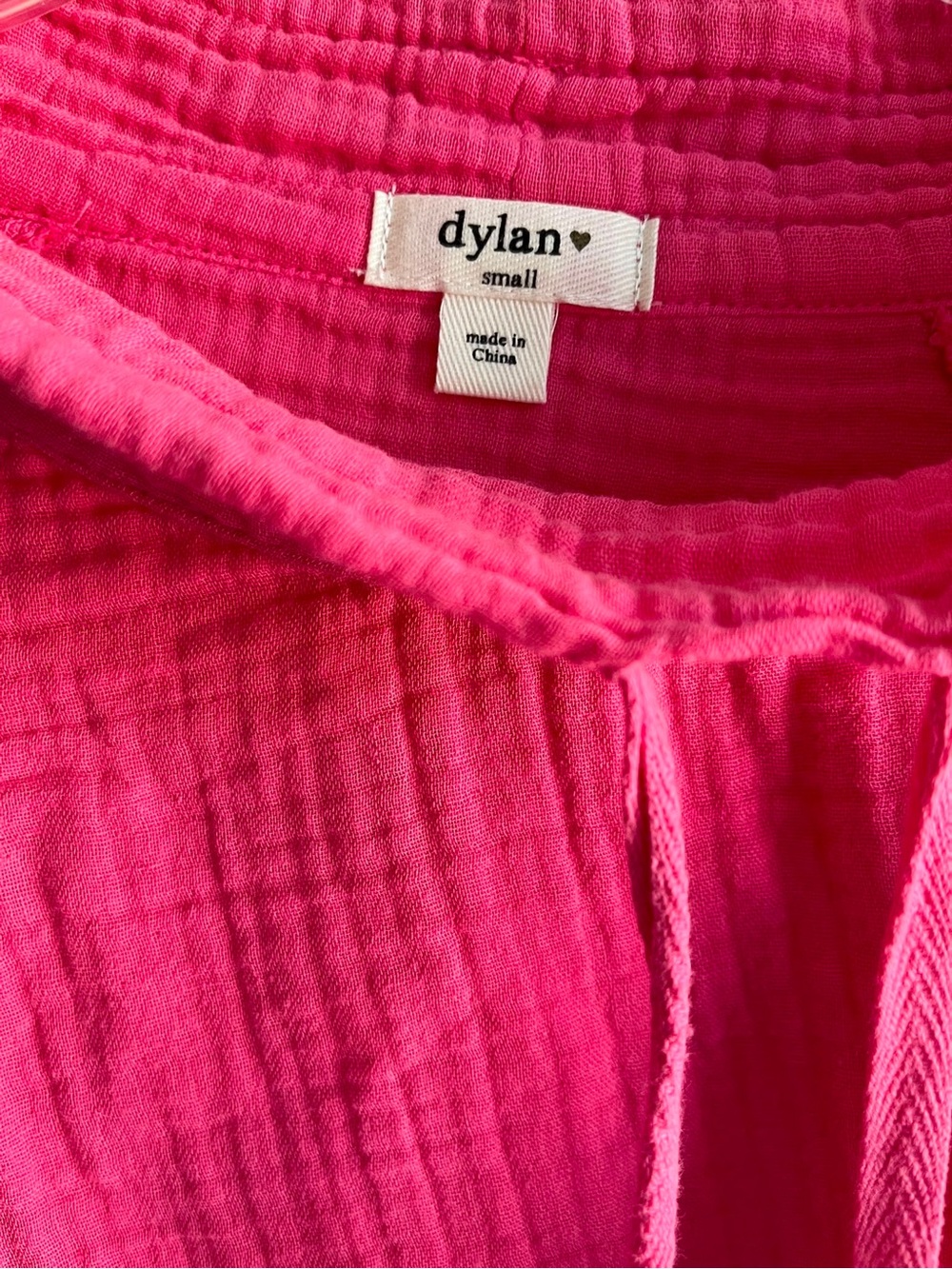 dylan Vibrant Hot Pink Gauze Blouse